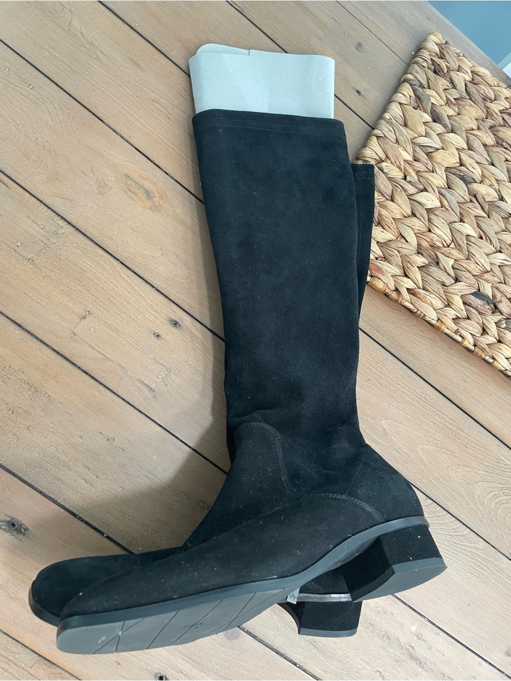 Aquatalia Black Suede Knee-High Heeled Boot 8 NEW - DROPPED TO Lowest PRICE !!!